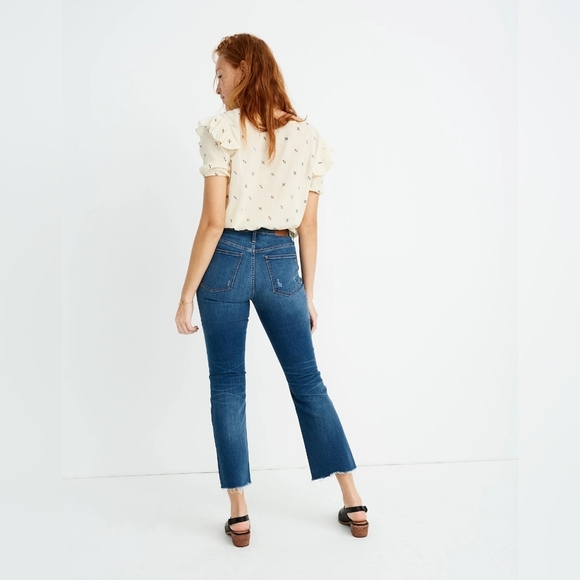 Madewell Cali Demi-Boot Jeans in Preston Wash: Raw-Hem Edition NWOT - Picture 2 of 14